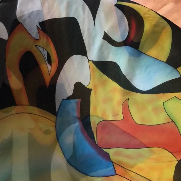 Cocoon House Exquisite Artist Art-to-Wear Fine Silk Rectangle WrapMulticolor